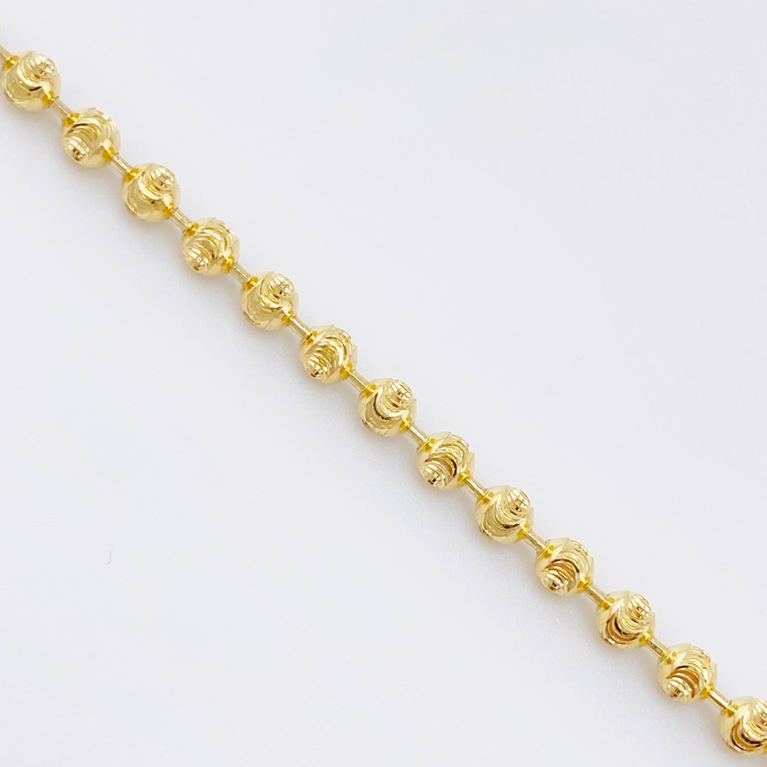 Cadena Militar Media Luna Diamantada 28.3 g / 70.7 cm / 2.8 mm Oro Amarillo 18K