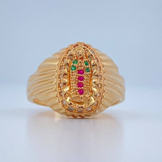 Anillo Virgen De Guadalupe 4.65gr / T7 1/2 / Oro Amarillo 18K &
