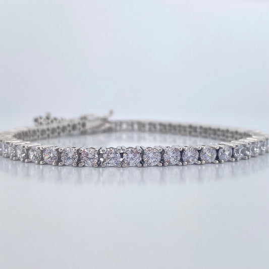 Pulso Tenis 16.3gr / 19.1cm / Oro Blanco 18K &