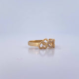 Anillo Corazones 2.65gr / T6 3/4 / Circones Blancos Oro Amarillo 18K &