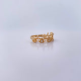 Anillo Ojos Corona 2.3gr / T6 / Circones Blancos Oro Amarillo 18K &