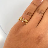 Anillo Ojos Corona 2.5gr / T6 / Circones Blancos Oro Amarillo 18K &