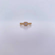 Anillo Halo Cuadrado 2.6gr / T7 1/4 / Doble Linea Circones Blancos Oro Amarillo 18K &