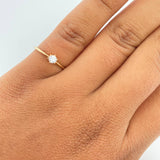 Anillo Solitario 1.2gr / T6 1/2 / Circon Blanco Oro Amarillo 18K &