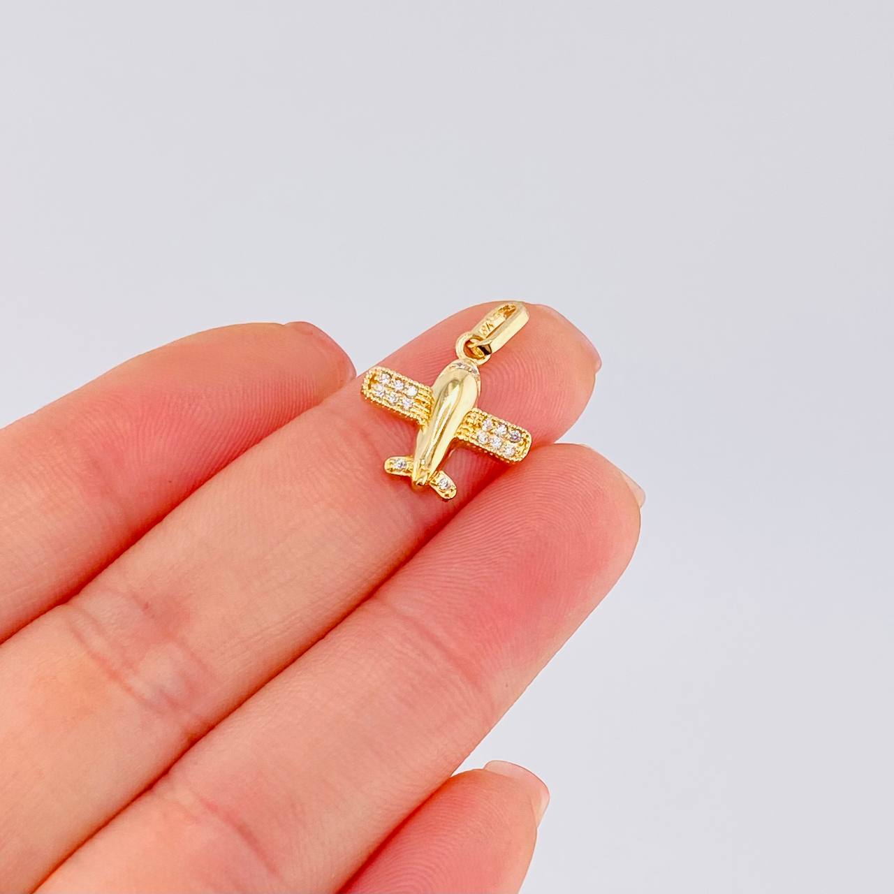 Dije Avión 1.3 g / 2 cm Oro Amarillo 18K