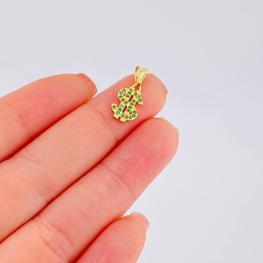Dije Signo Dolar 0.65 g / 1.8 cm Oro Amarillo 18K