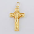 Dije Cruz Cristo San Benito 2.1g / 4cm Oro Amarillo 18K