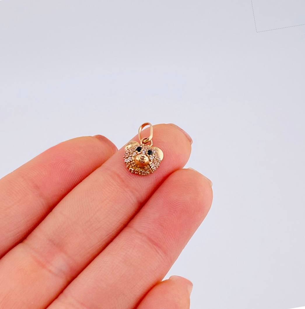 Dije Rostro Oso 1.1 g / 1.5 cm Oro Rosa 18K