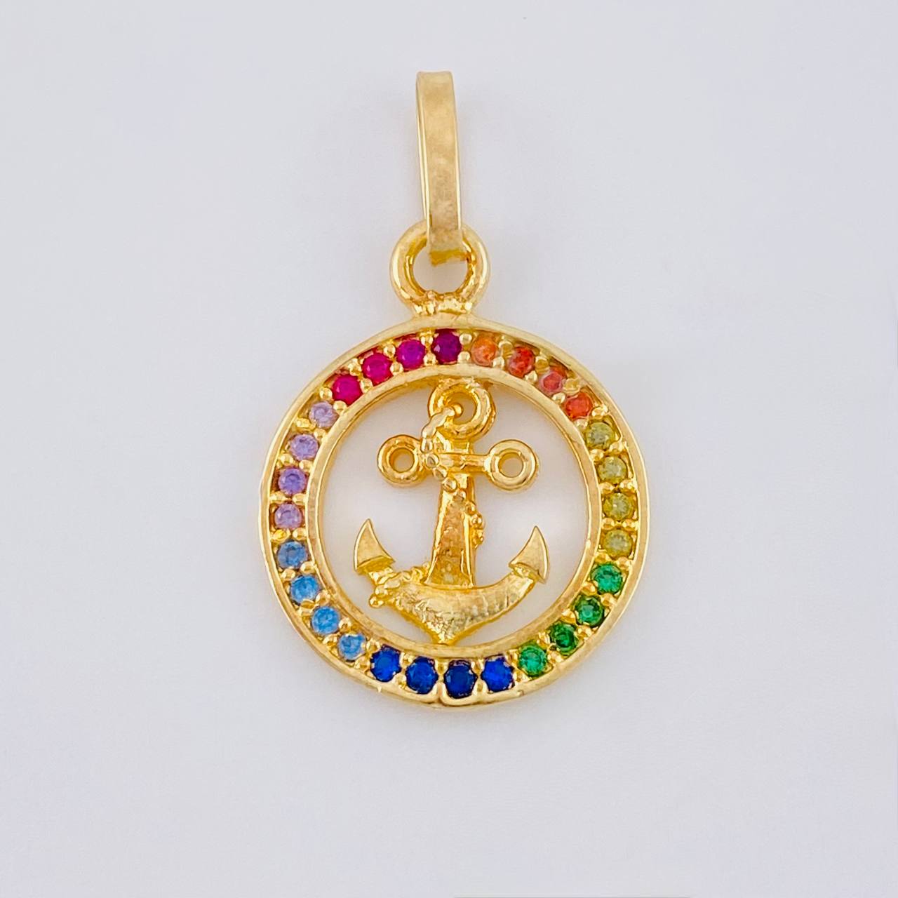 Dije Aro Ancla Arcoiris 1.45 g / 2.3 cm Oro Amarillo 18K