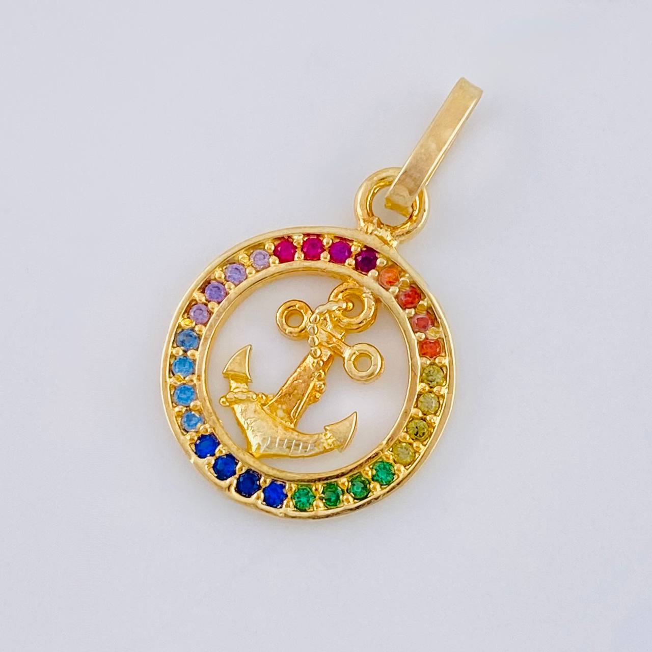 Dije Aro Ancla Arcoiris 1.45 g / 2.3 cm Oro Amarillo 18K