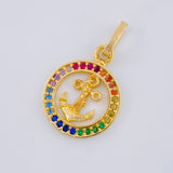 Dije Aro Ancla Arcoiris 1.45 g / 2.3 cm Oro Amarillo 18K
