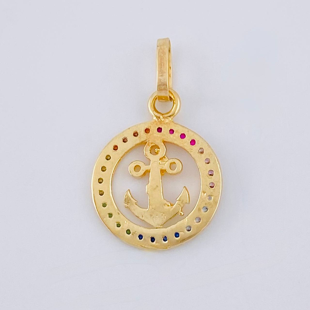 Dije Aro Ancla Arcoiris 1.45 g / 2.3 cm Oro Amarillo 18K