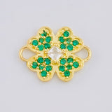 Herraje Trebol Corazon 0.75 g / 1.2 cm Oro Amarillo 18K