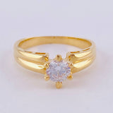 Anillo Solitario Doble Linea 3.3 g / T6 Oro Amarillo 18K