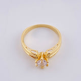 Anillo Solitario Doble Linea 3.3 g / T6 Oro Amarillo 18K