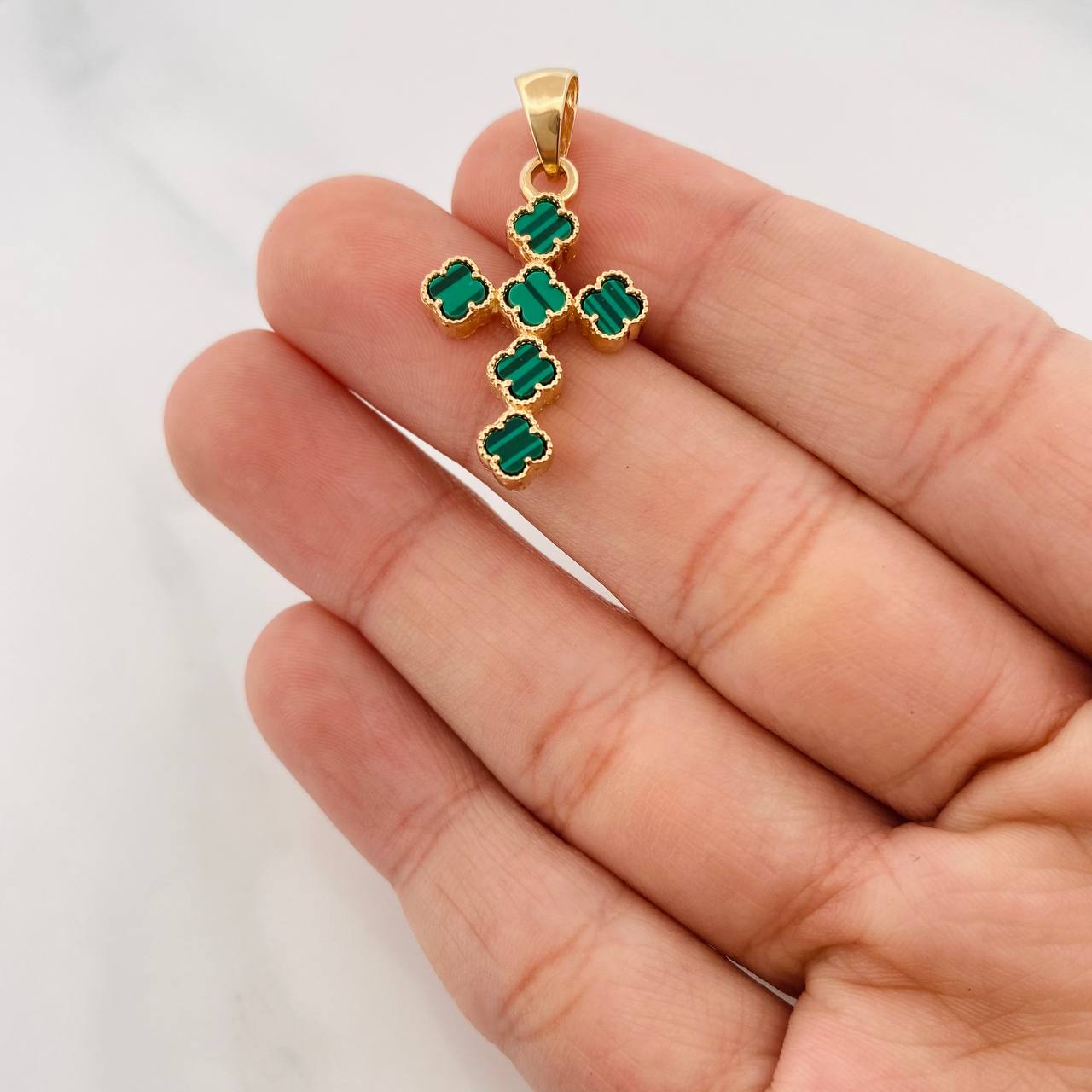 Dije Cruz Trebol 3.25g / 3.2cm Oro Amarillo 18K