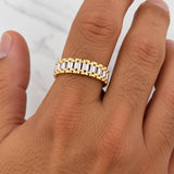 Anillo Correa 5.45g / T11 3/4 Dos Oros Amarillo Blanco 18K