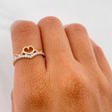 Anillo Silueta Corazón 2.15g / T7 1/4 Dos Oros Amarillo Blanco 18K