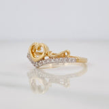 Anillo Silueta Corazón 2.15g / T7 1/4 Dos Oros Amarillo Blanco 18K