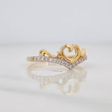 Anillo Silueta Corazón 2.15g / T7 1/4 Dos Oros Amarillo Blanco 18K