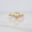 Anillo Silueta Corazón 2.15g / T7 1/4 Dos Oros Amarillo Blanco 18K