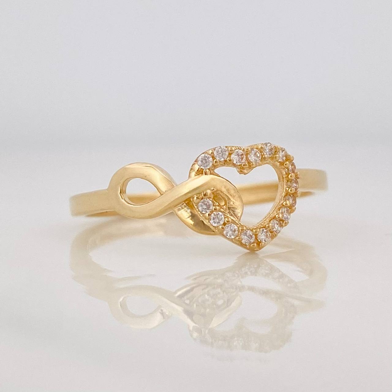 Anillo Corazón Infinito 1.75g / T6 1/4 Oro Amarillo 18K