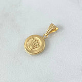 Dije Sello Corona Rx 0.7gr / 1.9cm / Troquelado - Cargador Liso Oro Amarillo 18K