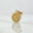Dije San Miguel Arcángel 0.65gr / 1.8cm / Troquelado Texturizado Borde Liso Oro Amarillo 18K