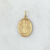 Dije Virgen Milagrosa 1.45gr / 2.5cm / Borde Liso Oro Amarillo 18K