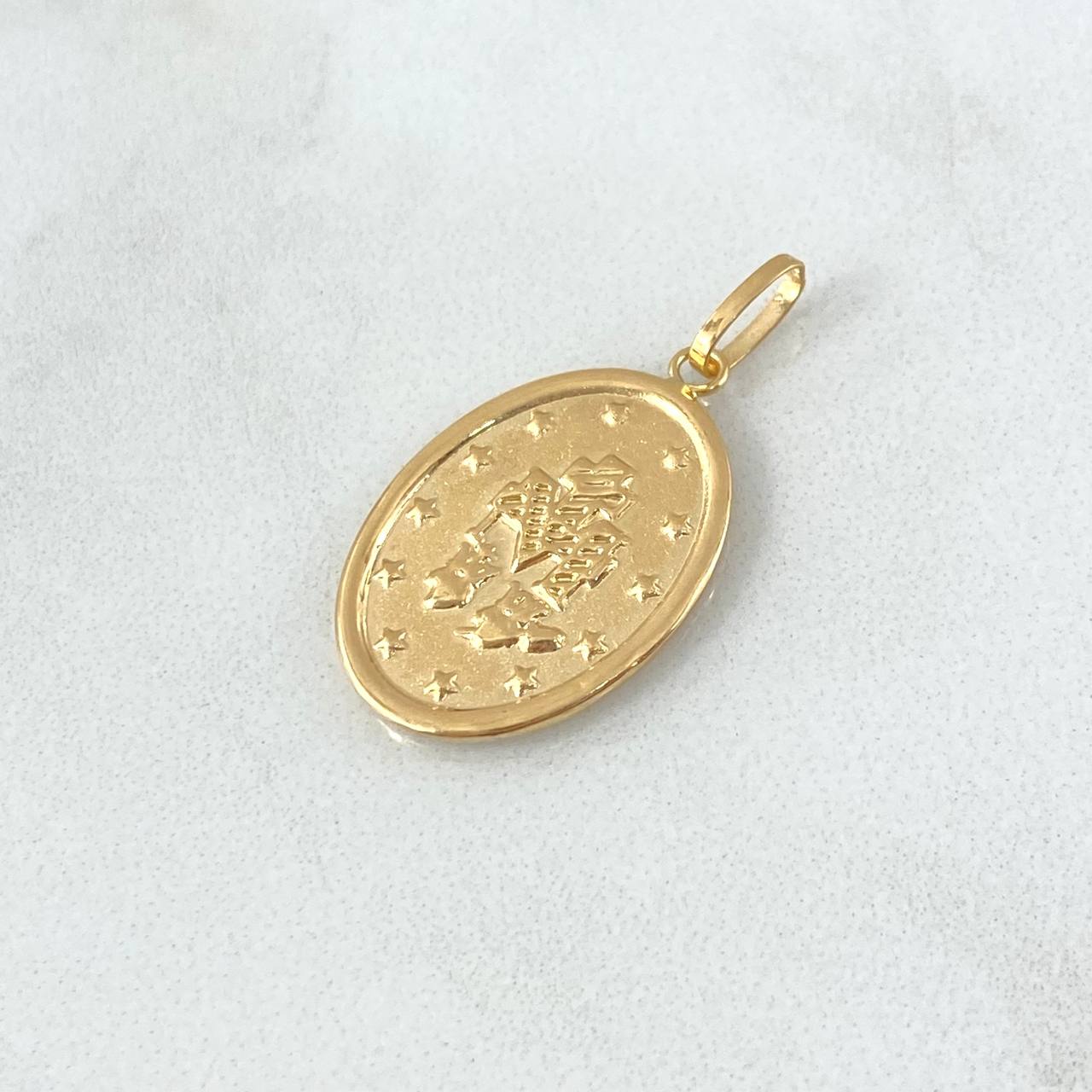 Dije Virgen Milagrosa 1.45gr / 2.5cm / Borde Liso Oro Amarillo 18K