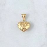 Dije Corazón Tallado 0.9gr / 1.8cm / Troquelado Relieve Oro Amarillo 18K