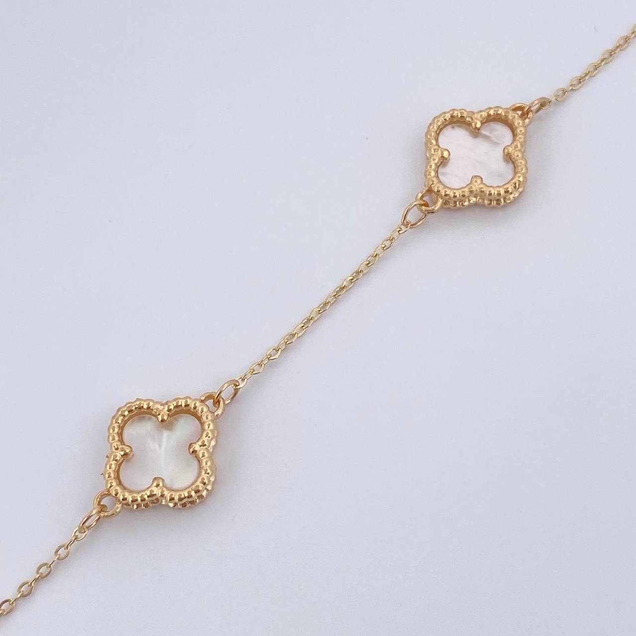 Pulso Aro Seguido Trebol 4.1gr / 18cm / Nac.Esp. Oro 18K $