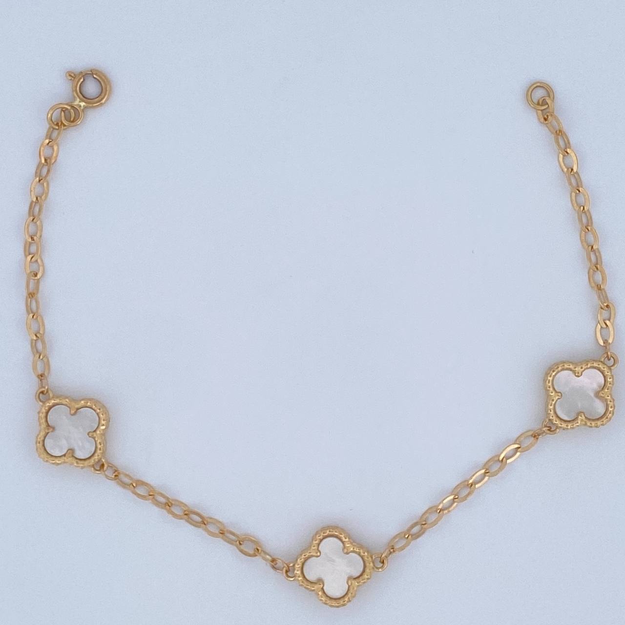 Pulso Aro Seguido Trebol 4.8gr / 18cm / Nac.Esp. Oro 18K $