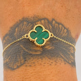 Pulso Aro Seguido Trebol 3.35gr / 18.5cm / Nac.Esp. Oro 18K $
