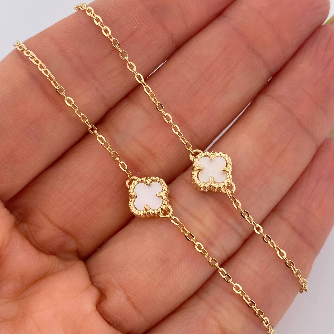 Cadena Aro Seguido Trebol 6.15gr / 50cm / Nac.Esp. Oro 18K $
