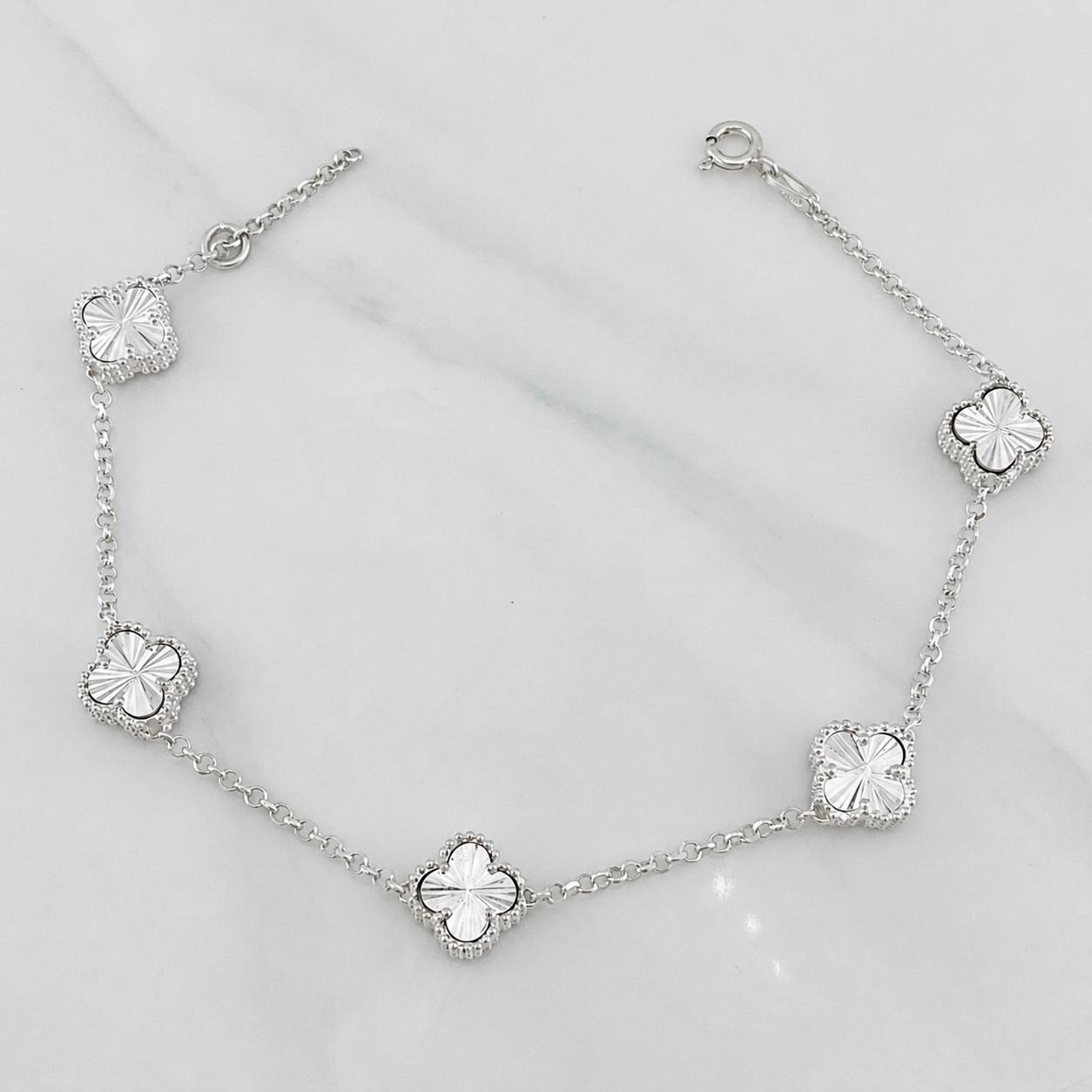 Pulso Trebol Aro Seguido 8.15g / 20.5cm / 1.7mm Plata 925