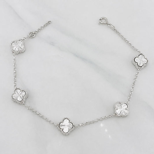 Pulso Trebol Aro Seguido 8.15g / 20.5cm / 1.7mm Plata 925