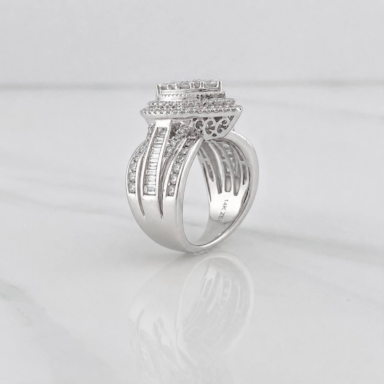 Anillo Gota Diamante 1.90qts 10.19g / T6 3/4 Oro Blanco 14K