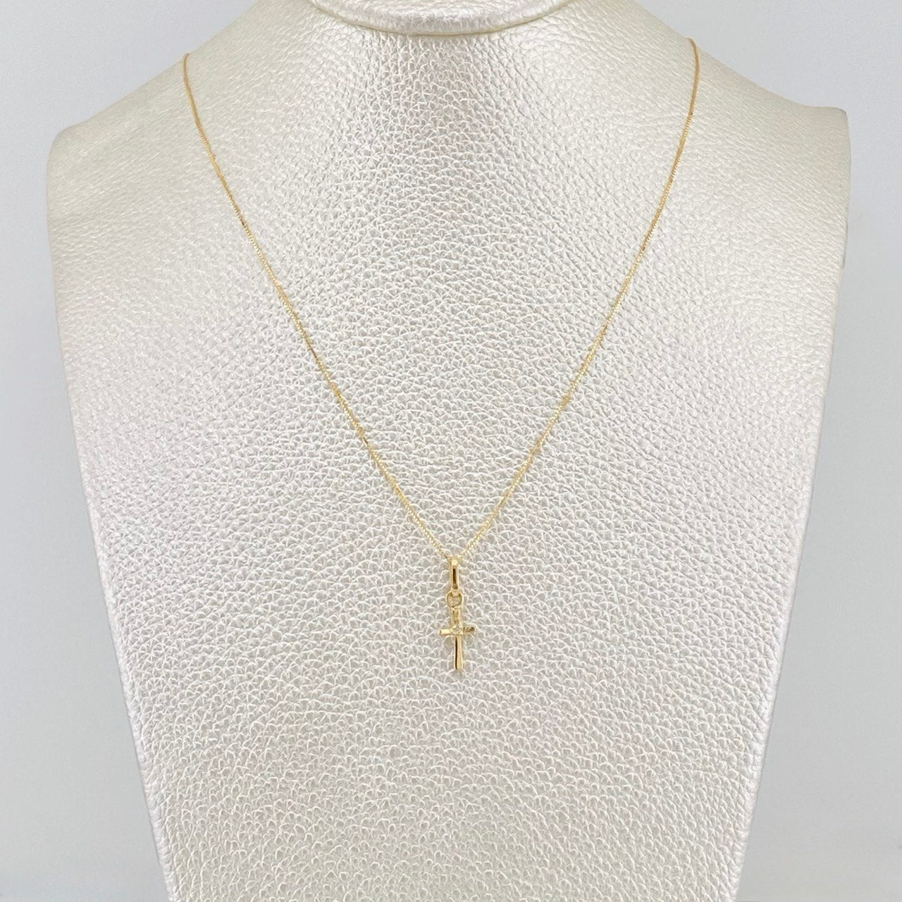 Set Cadena Veneciana + Dije Cruz / 1.45g / 40cm Oro Amarillo 18K