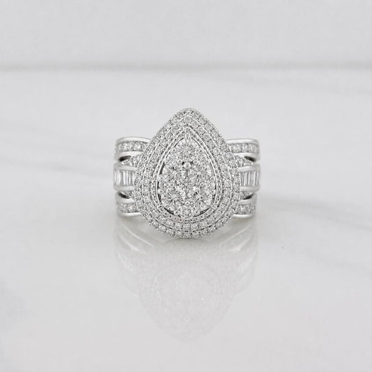 Anillo Gota Diamante 1.90qts 10.19g / T6 3/4 Oro Blanco 14K