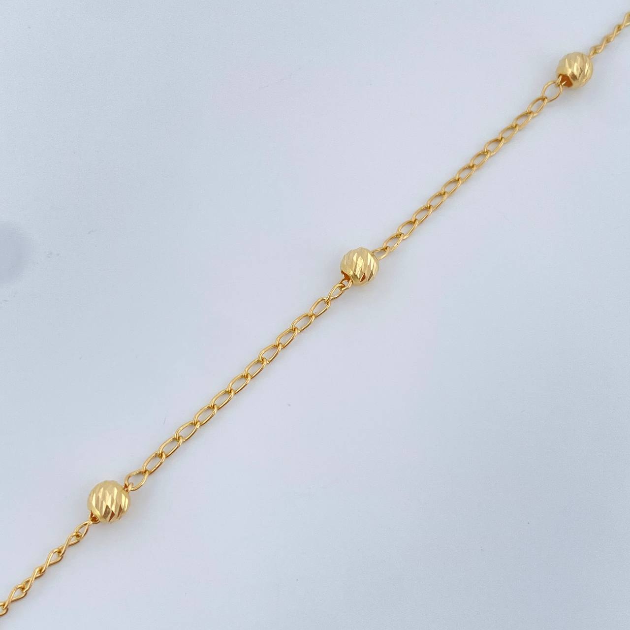 Tobillera Espiga Tipo Militar 2gr / 25cm / Oro Amarillo 18K &