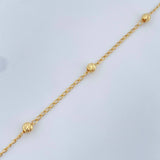 Tobillera Espiga Tipo Militar 2gr / 25cm / Oro Amarillo 18K &