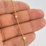 Tobillera Espiga Tipo Militar 2gr / 25cm / Oro Amarillo 18K &