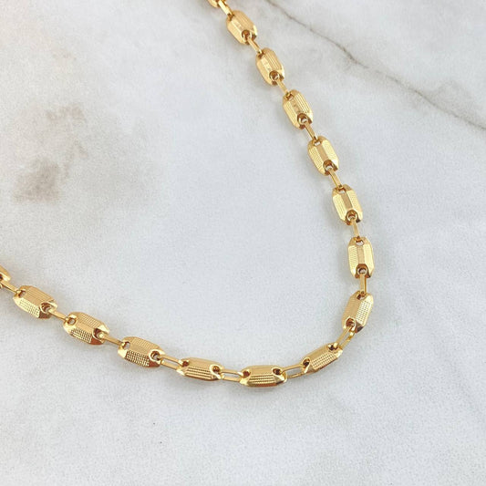 Cadena Rustica Punteada 12.2gr / 65cm / Oro 18K