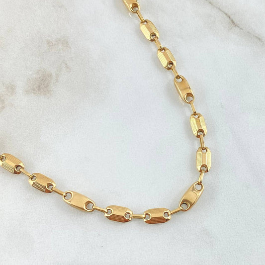 Cadena Rustica Intercalada 11.9gr / 65cm / Oro 18K