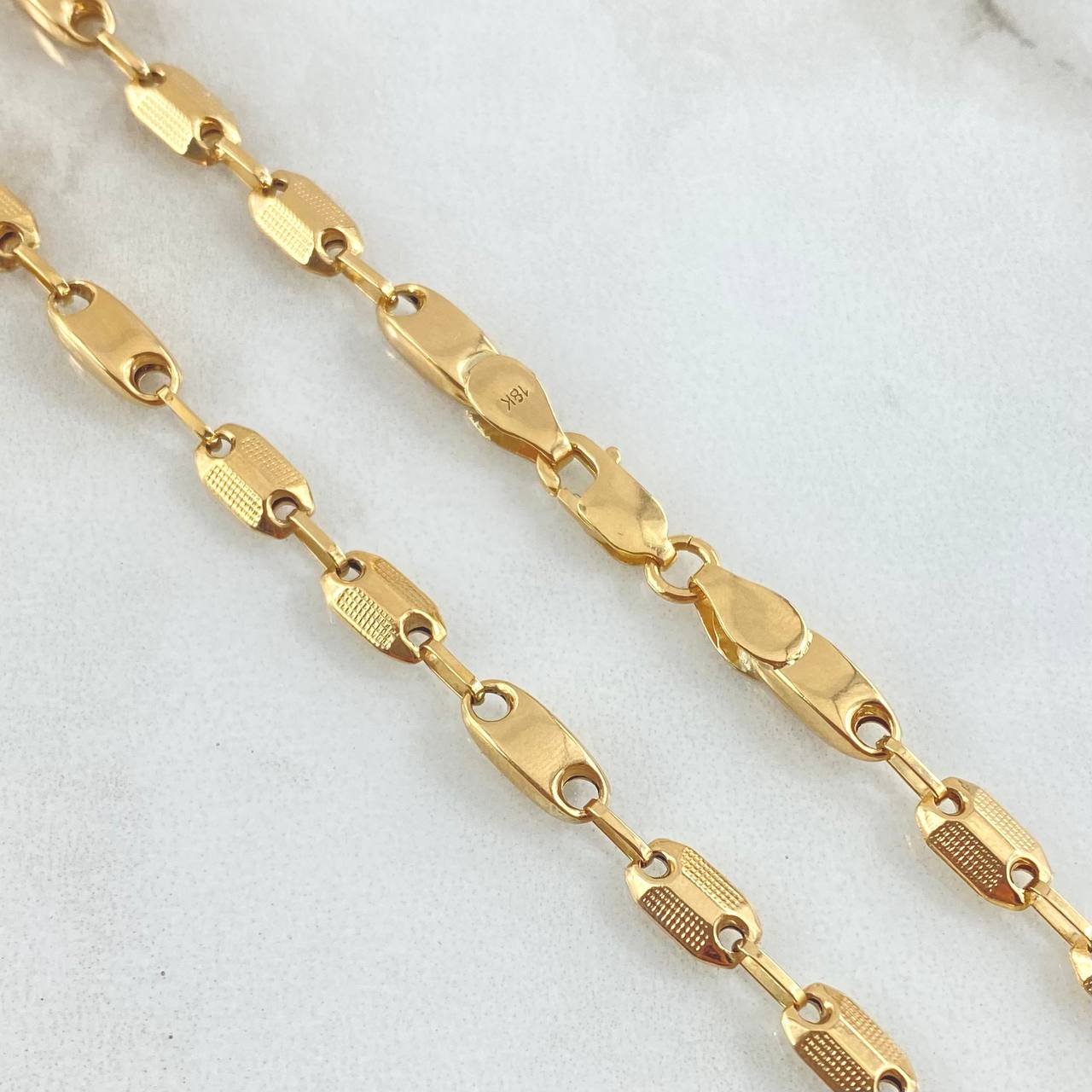 Cadena Rustica Intercalada 11.9gr / 65cm / Oro 18K
