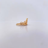 Anillo Corona Real 2.4gr / T4 3/4 / Circones Blancos Oro Amarillo 18K &