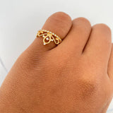 Anillo Corona Real 2.4gr / T4 3/4 / Circones Blancos Oro Amarillo 18K &