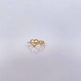 Anillo Corazon Doble 1.3gr / T4 3/4 / Liso Oro Amarillo 18K &