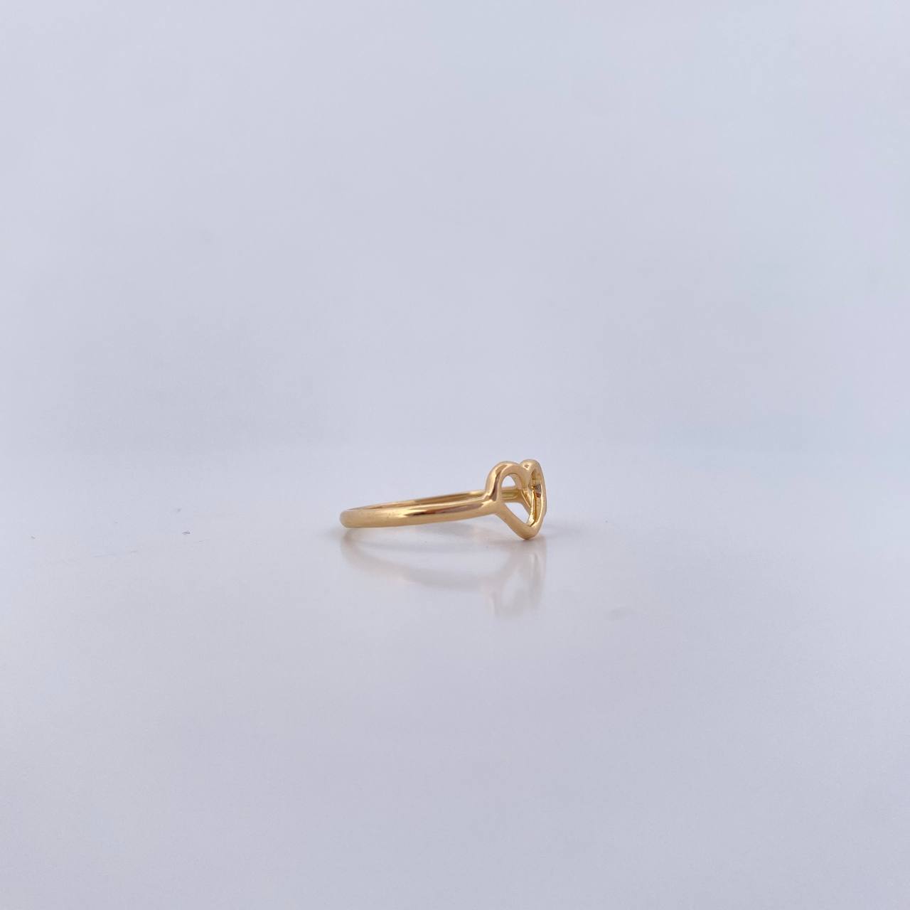 Anillo Corazon Doble 1.3gr / T4 3/4 / Liso Oro Amarillo 18K &